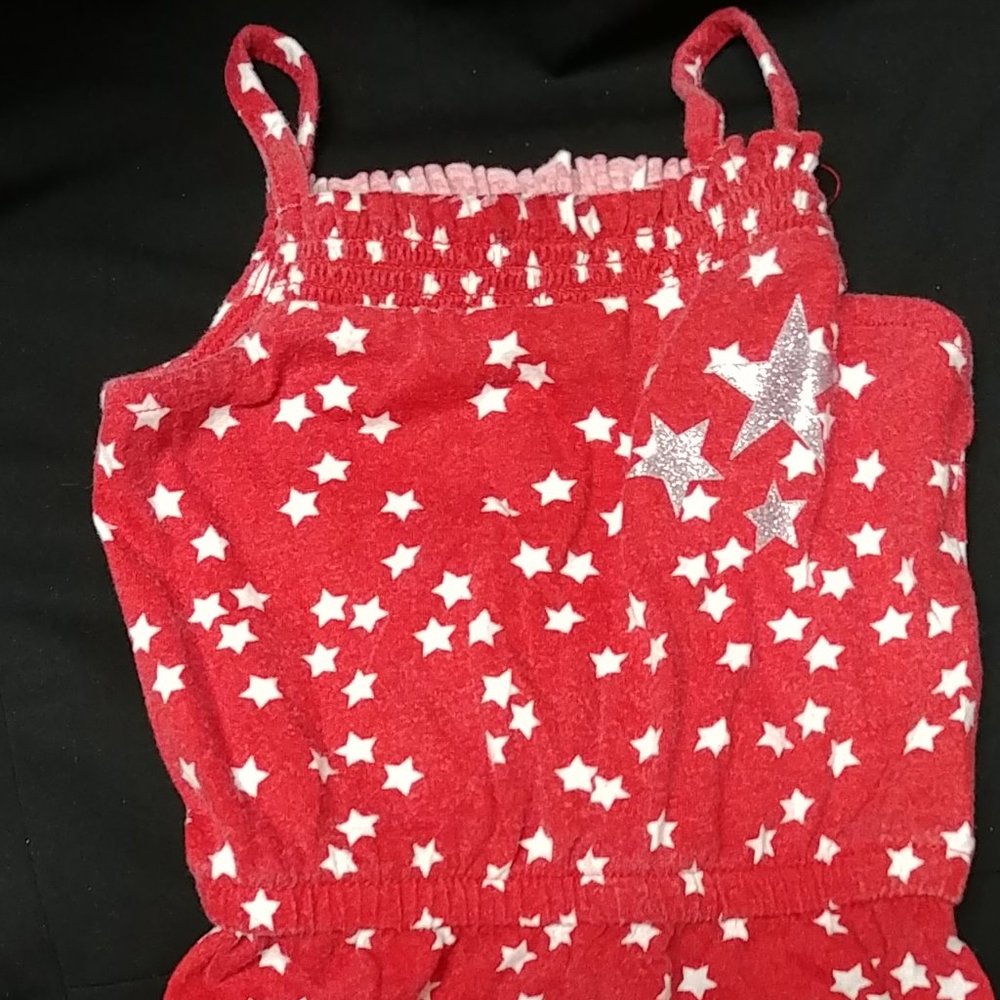 Jumping Beans Red & Star Print Romper 2T